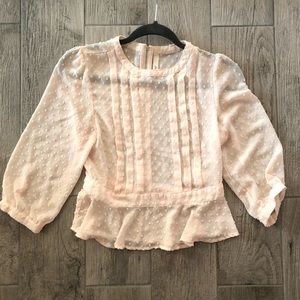 Blush peplum blouse